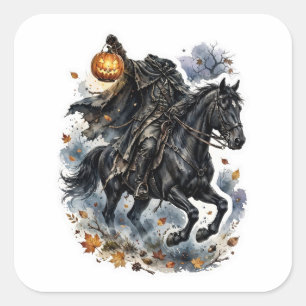 Huvudlös ryttare-klistermärke, Sleepy Hollow Hallo Fyrkantigt Klistermärke