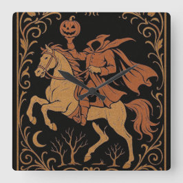 Huvudlös ryttare Sleepy Hollow Jack Vintage Svart Fyrkantig Klocka