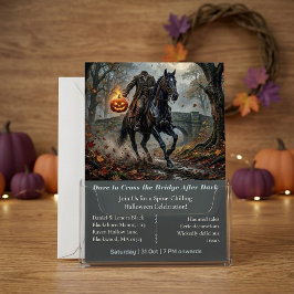 Huvudlös ryttare Sleepy Hollow Midnatt Halloween Inbjudningar