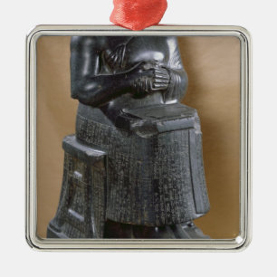 Huvudlös staty av Prince Gudea som Julgransprydnad Metall