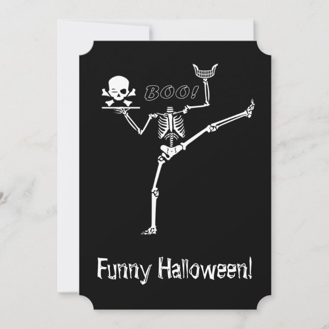 Huvudlösa dansande Skeleton Inbjudningar (Framsida)