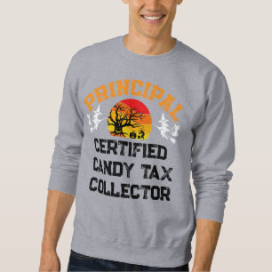 Huvudmannen Halloween Auktoriserad Candy Tax Colle Lång Ärmad Tröja