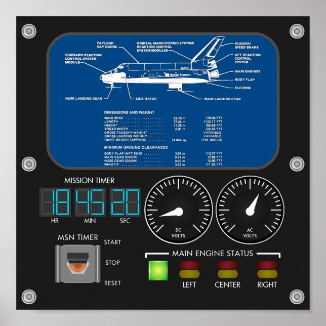 Huvudpanel för utrymmesknappar poster (Framsidan)