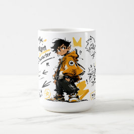 Huvudpersonen Anime Stil Cool Konst Kaffemugg