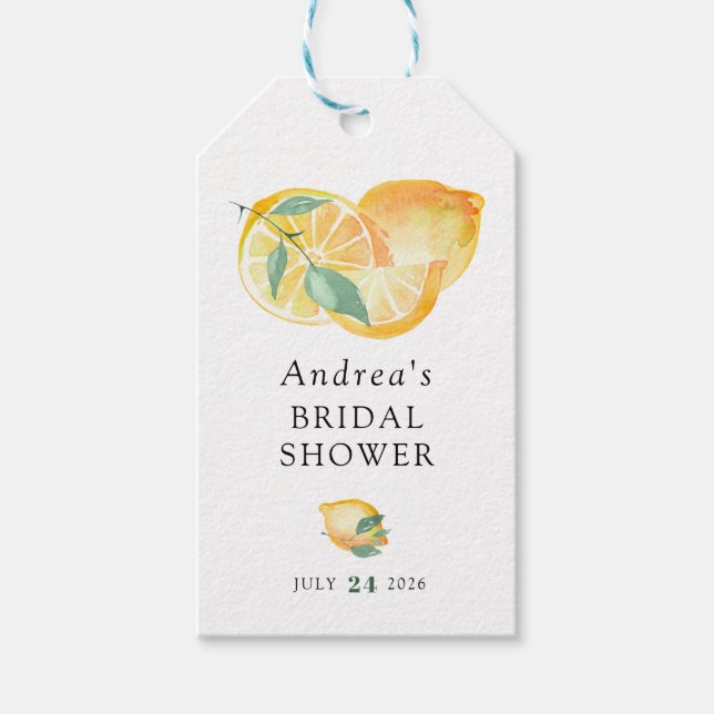 Huvudpress | Citrus | Citron Bröllopsdusch  Presentetikett (Framsidan)