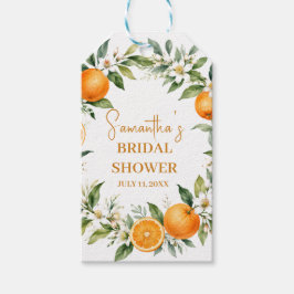 Huvudpress Citrus Orange Bröllopsdusch Presentetikett