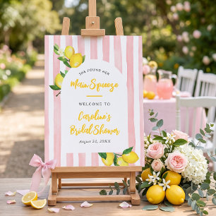 Huvudpress Sommar Citron Bröllopsdusch Välkommen Poster