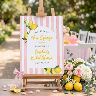 Huvudpress Sommar Citron Bröllopsdusch Välkommen Poster