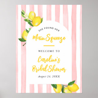 Huvudpress Sommar Citron Bröllopsdusch Välkommen Poster