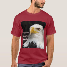 Huvudprofil av vit skallig örn på svart bakgrund. t shirt