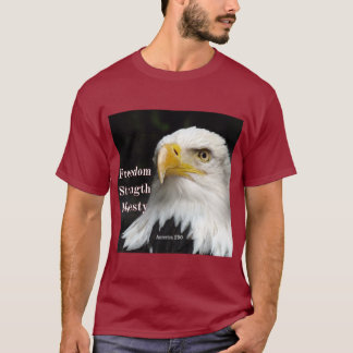 Huvudprofil av vit skallig örn på svart bakgrund.  t shirt