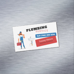 Huvudrörmokare Handy Man Magnetiska Visitkort