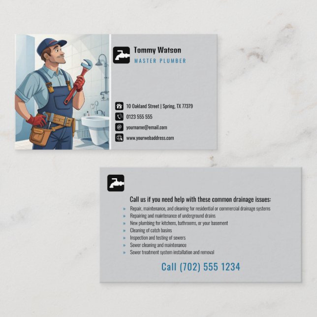 Huvudrörmokare | Handy Man Visitkort (Fram/baksida)