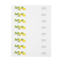 Huvudsaklig adressetikett för Lemon Return-adress Etikettband