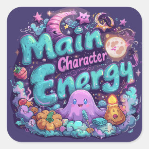 Huvudsaklig energi ExDesigner Halloween Fyrkantigt Klistermärke