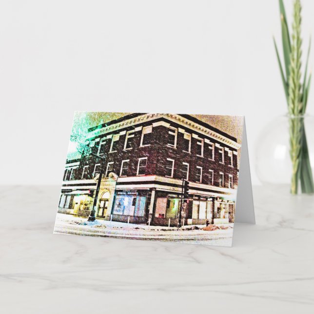 Huvudsaklig gata för julkort (förbigå), helgkort (Framsida)