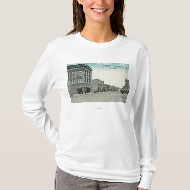 Huvudsaklig gata tittar WestLewiston, MT Tee (Framsida)
