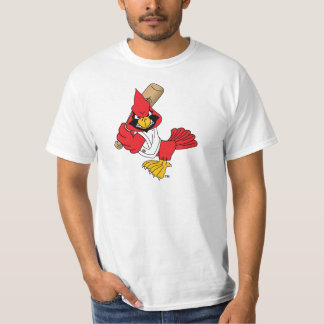 Huvudsaklig maskot som leker baseball tee