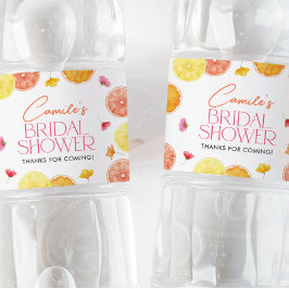 Huvudsaklig Möhippa av Citrus Bright Flowers Vattenflaskor Etikett