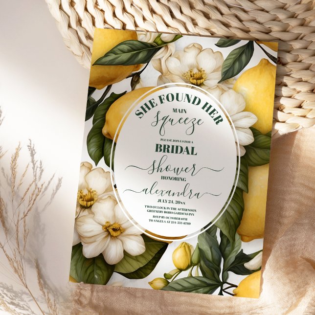 Huvudsaklig Möhippa för Lemon med modern vattenfär Inbjudningar (Skapare uppladdad)