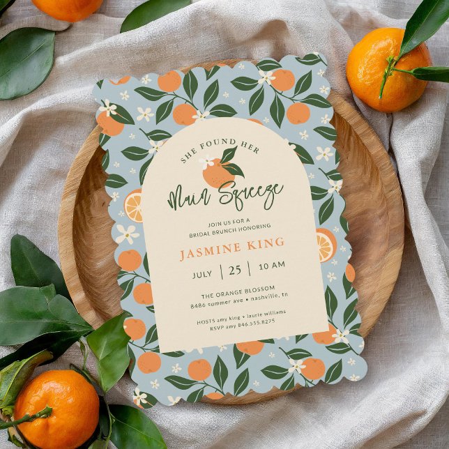 Huvudsaklig Orange Citrus Möhippa Brunch Inbjudningar (Skapare uppladdad)