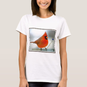 Huvudsaklig röd fågel tee shirt