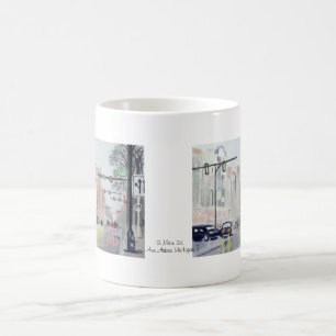 Huvudsaklig St för S, Ann Arbor Michigan Kaffemugg