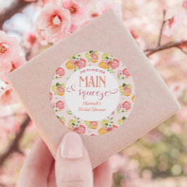 Huvudsakliga Citrus Bröllopsfavor Runt Klistermärke