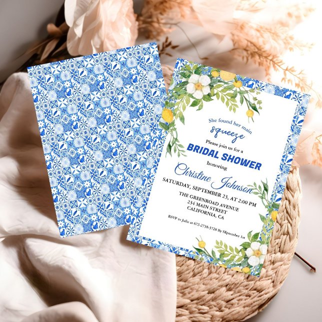 Huvudsakliga squeeze citron och marockansk kakel b spara datumet (Skapare uppladdad)