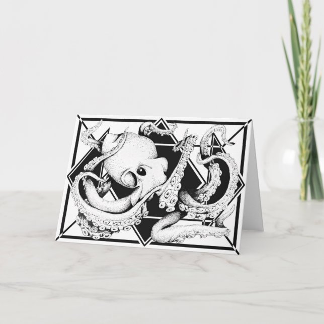 Huvudsakligt bläckfiskhälsningkort kort (Framsida)