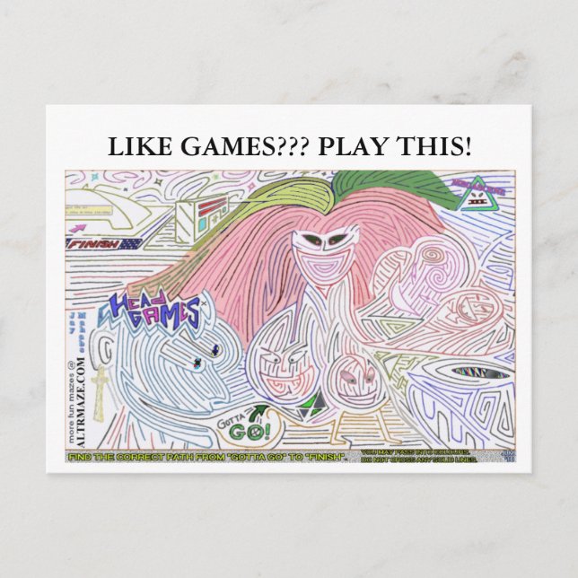 Huvudspel Ultra Maze 10 Vykort (Framsida)