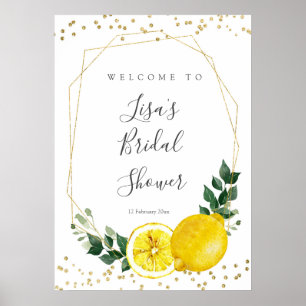 Huvudsqueeze citron bröllopsdusch Välkomstskylt Poster
