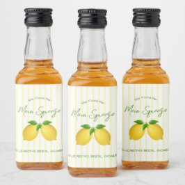 Huvudsqueeze Citron Bröllopsfest Spritflaskor Etikett