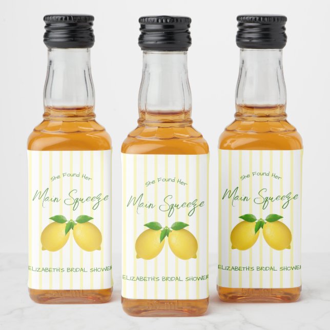 Huvudsqueeze Citron Bröllopsfest Spritflaskor Etikett (Flaskor)