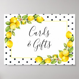 Huvudsqueeze citron kort och present skylt