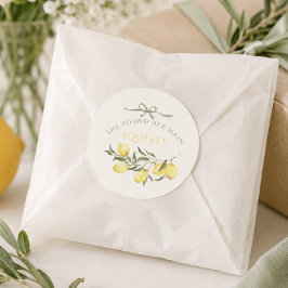 Huvudsqueeze Citrus Sage Grön Bröllopsdusch Runt Klistermärke