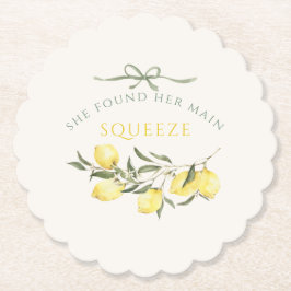 Huvudsqueeze Citrus Salvia Grön Bröllopsdusch Underlägg Papper
