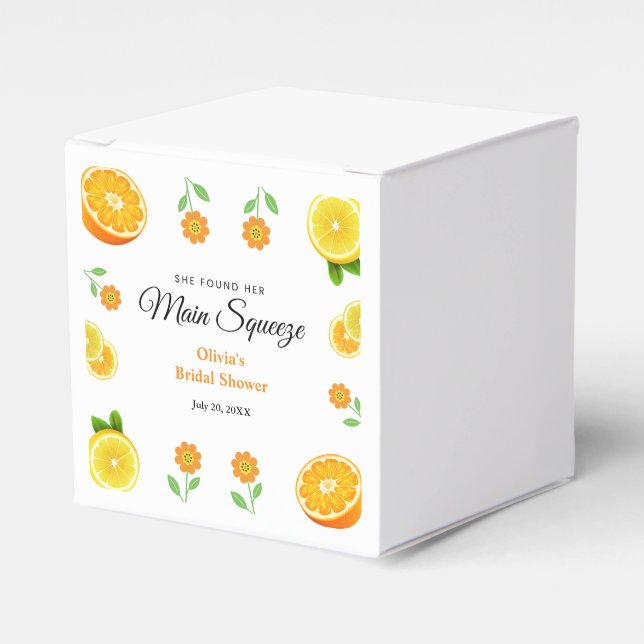 Huvudsqueeze Citrus Sommar Citron Bröllopsfest  Presentaskar (Framsidan Sidan)