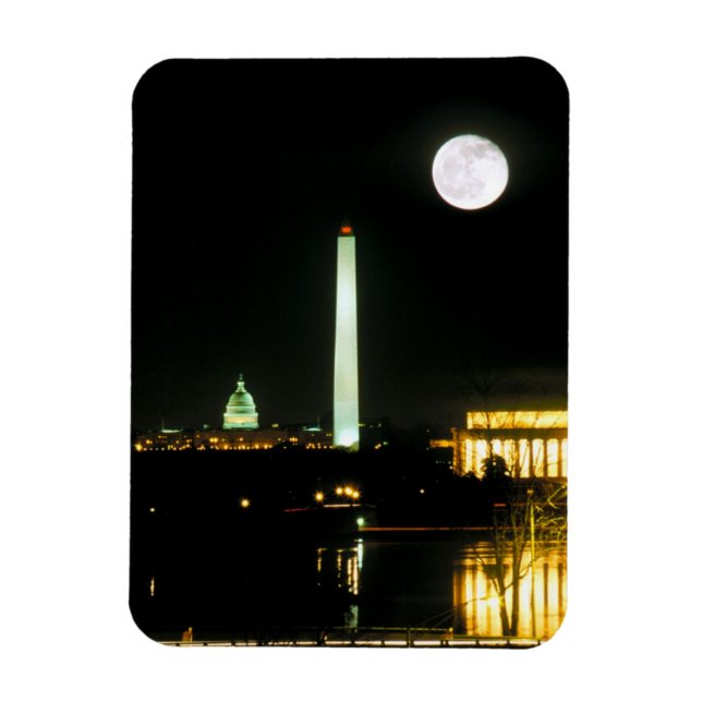 Huvudstad Byggnad, Lincoln Memorial, Washington Magnet (Vertikal)