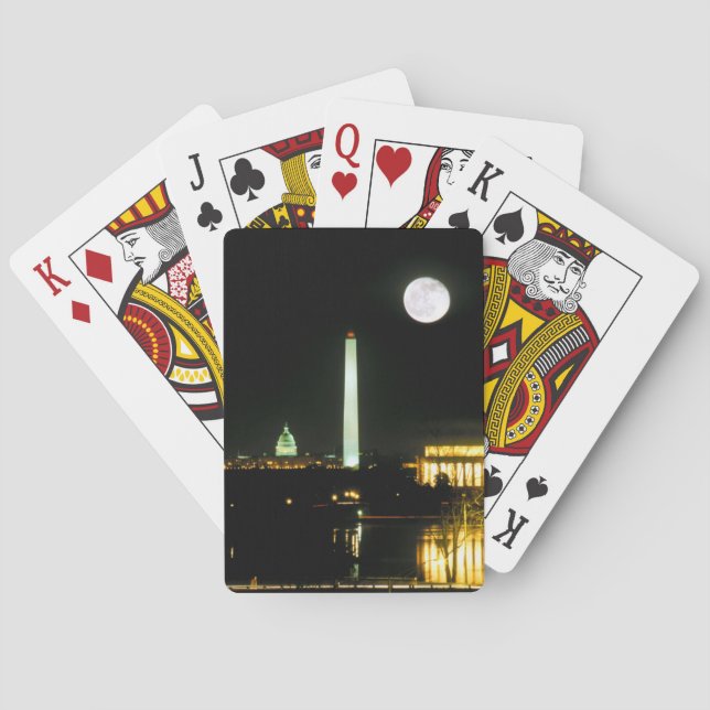 Huvudstad Byggnad, Lincoln Memorial, Washington Spel Kort (Baksidan)