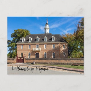 Huvudstad byggt i Colonial Williamsburg Vykort