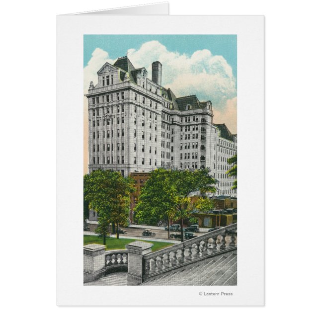 Huvudstad-inflygningsvy för NY Telefon Co. Bldg Hälsningskort (Framsidan)