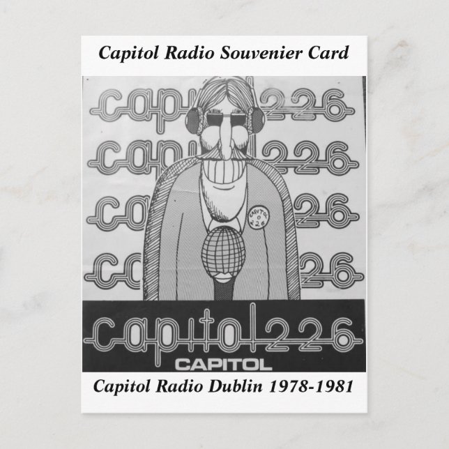 Huvudstad Radio Dublin Ireland Souvenier Vykort (Framsida)