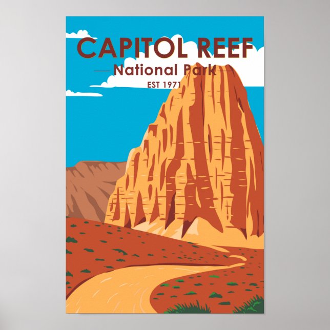 Huvudstad Reef National Park Cathedral Valley Loop Poster (Framsidan)