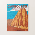 Huvudstad Reef National Park Cathedral Valley Loop Pussel<br><div class="desc">Konstruktion av vektorbilder i huvudstad Reef. Parken omger en lång rynka i jorden som går under namnet Waterfiffel Fold,  med lagrar av guldsandsten,  kanjoner och slående sten formationer.</div>