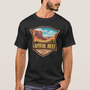 Huvudstad Reef National Park Illustration Retro Ar T Shirt