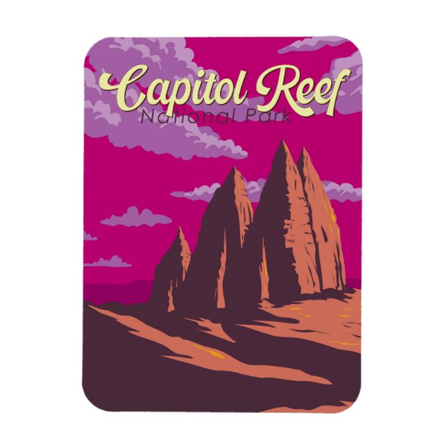 Huvudstad Reef National Park Illustration Travel A Magnet (Vertikal)