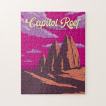 Huvudstad Reef National Park Illustration Travel A Pussel<br><div class="desc">Konstruktion av vektorbilder i huvudstad Reef. Parken omger en lång rynka i jorden som går under namnet Waterfiffel Fold, med lagrar av guldsandsten, kanjoner och slående sten formationer.</div>