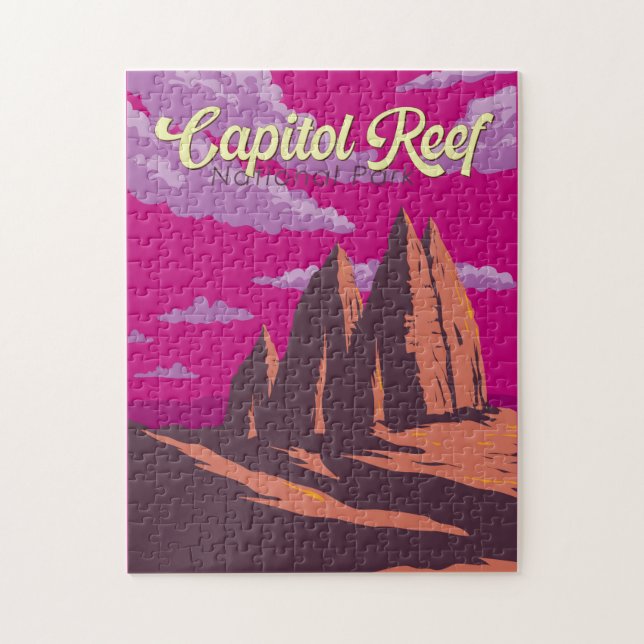 Huvudstad Reef National Park Illustration Travel A Pussel (Vertikal)