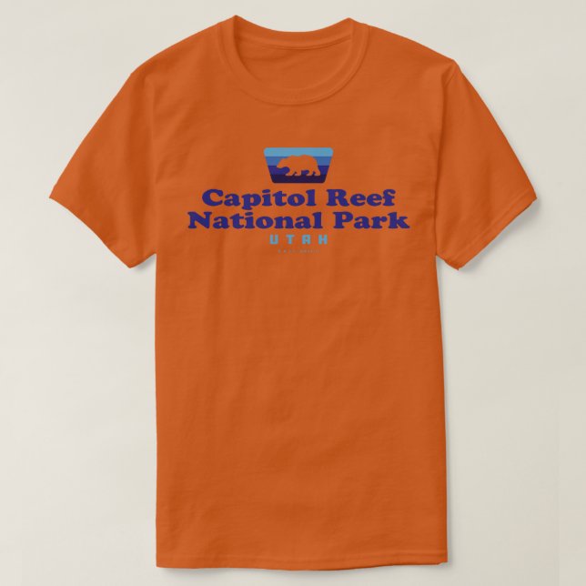 Huvudstad Reef National Park Retro Bear Arrowhad B T Shirt (Design framsida)